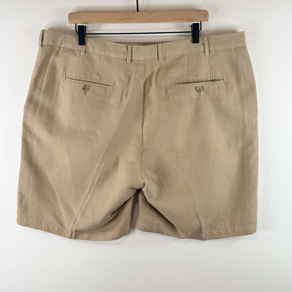 Peter Millar Seaside Men Shorts Brown Chino Linen Silk Crown Sport Golf Size 40 - Picture 2 of 9